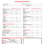 Event Budget Worksheet New Song Church Ministries