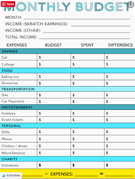 10 Free Teen Budget Worksheets To Start Your Teenager Budgeting