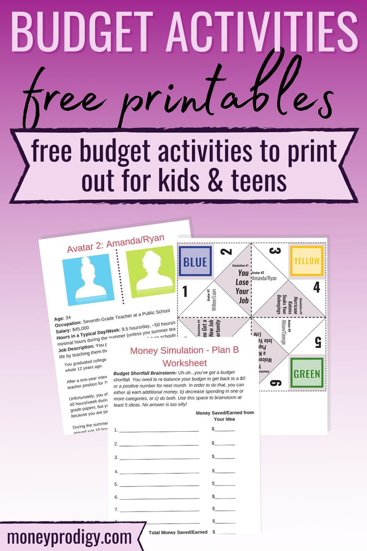 12 Fun Budgeting Activities PDFs For Students Kids Teens In 2020 
