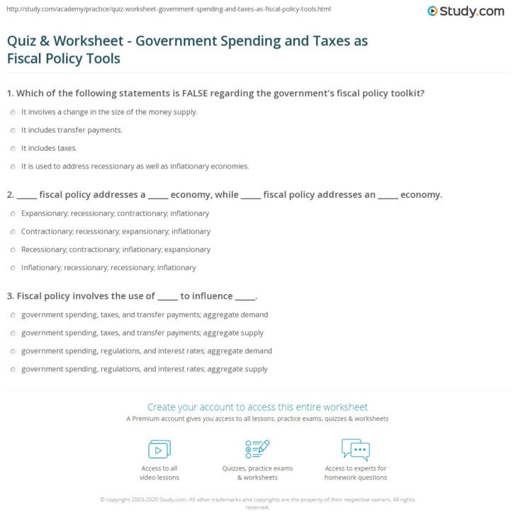 Government Spending Trim That Budget Worksheet Answers