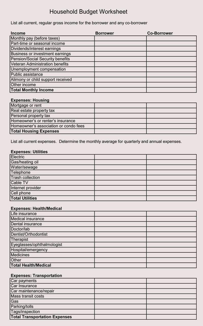 8 Free Family Budget Worksheet Templates for Excel 