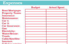 Basic Budget Worksheet For Young Adults Db excel