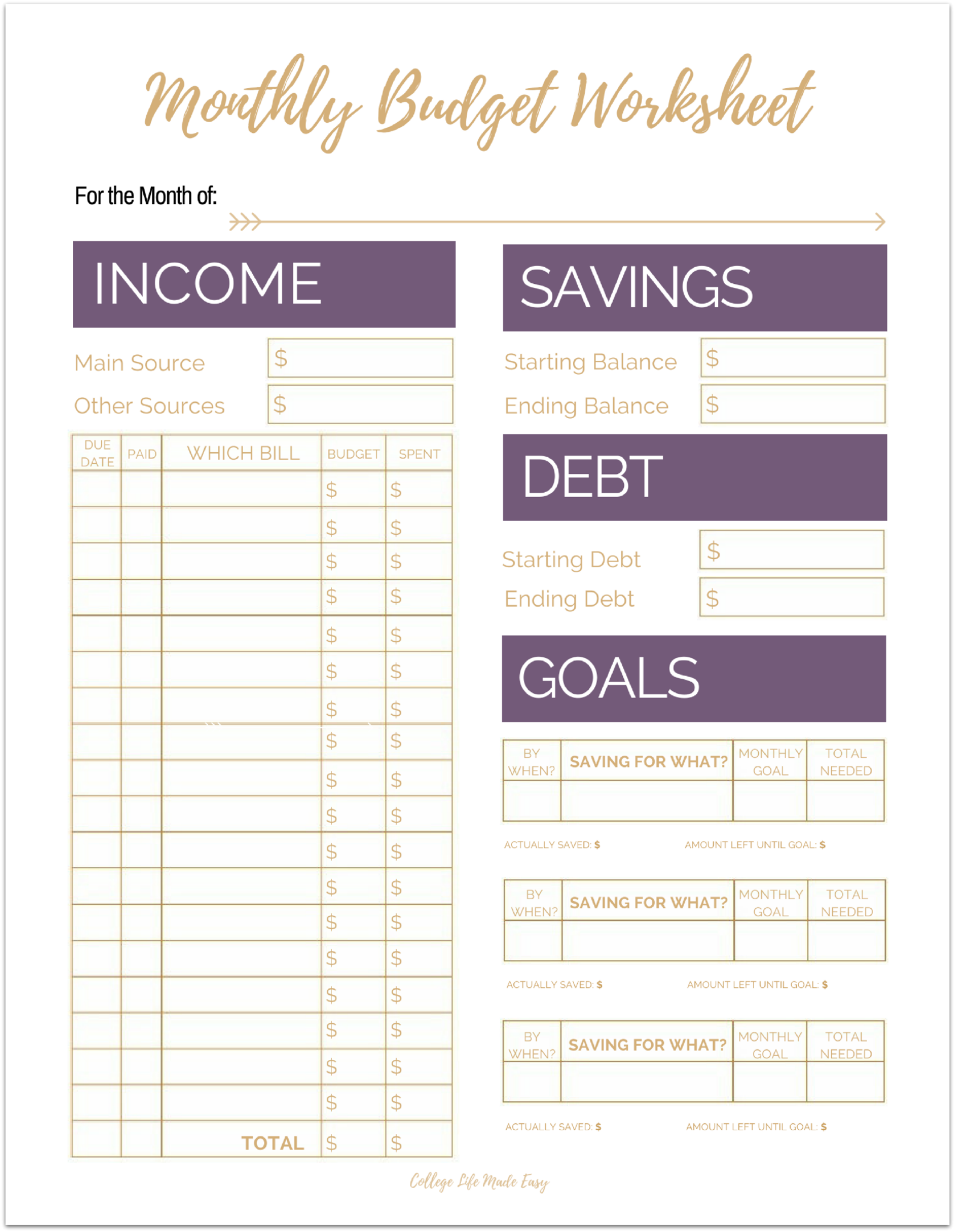 Budget Worksheets Free Printable For Seniors | Budgeting Worksheets