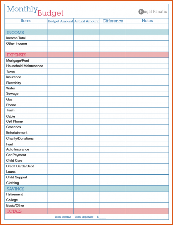 Edward Jones Monthly Budget Worksheet Excel
