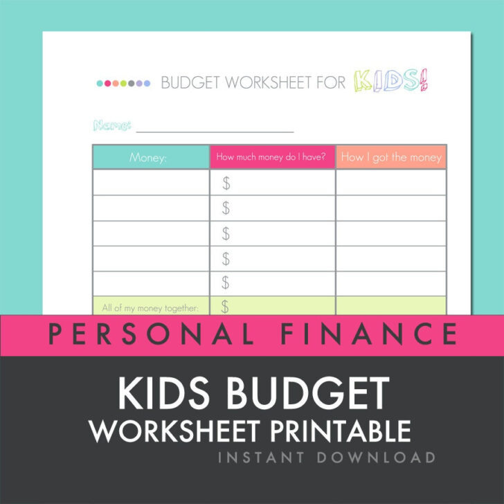 Budgeting Worksheets Pdf For Kids