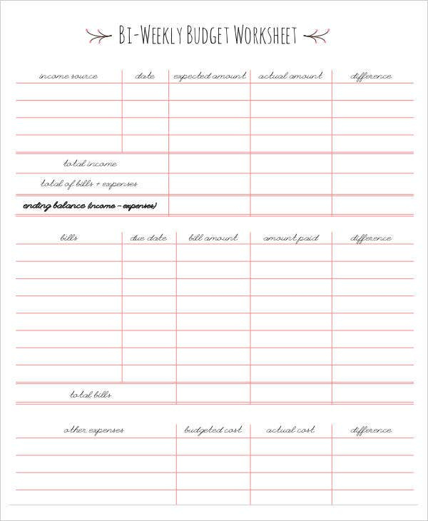 Bi Weekly Budget Worksheet Pdf Budgeting Worksheets Bi Weekly Budget Worksheet Pdf Budgeting Worksheets