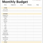 Blank Budget Spreadsheet Regarding Free Printable Budget Worksheet