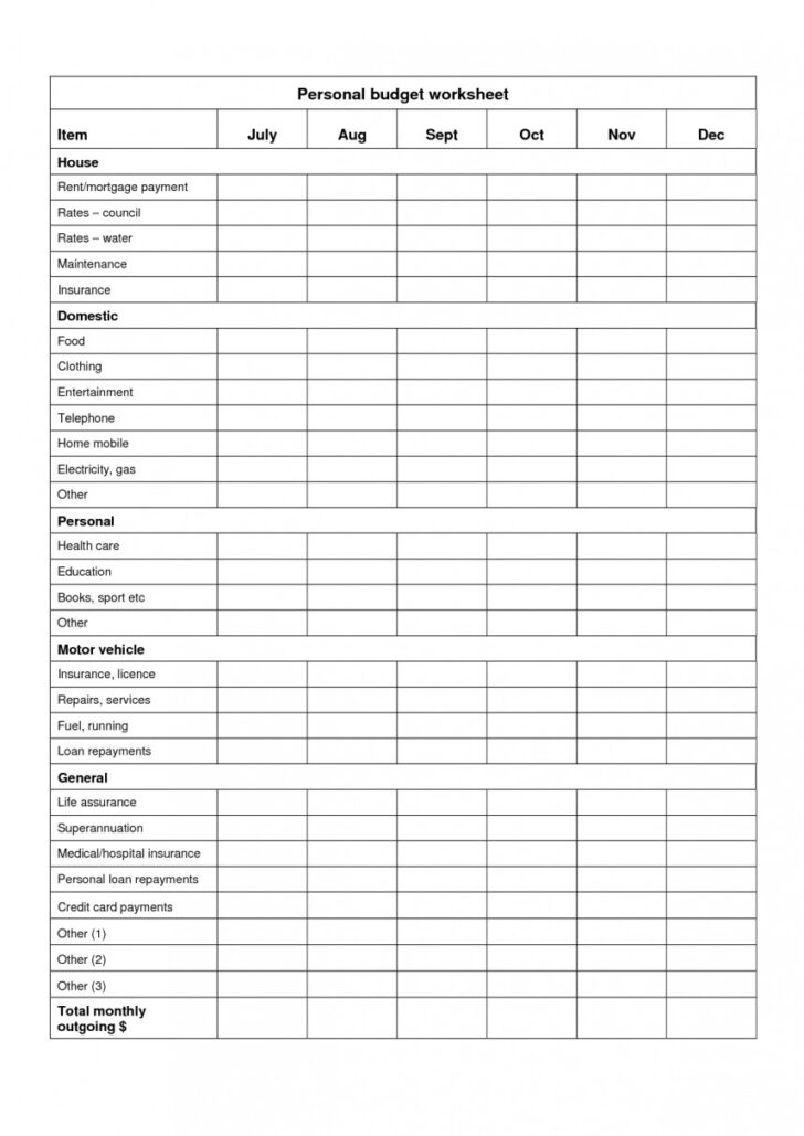 Budgeting Worksheets Printable Uk