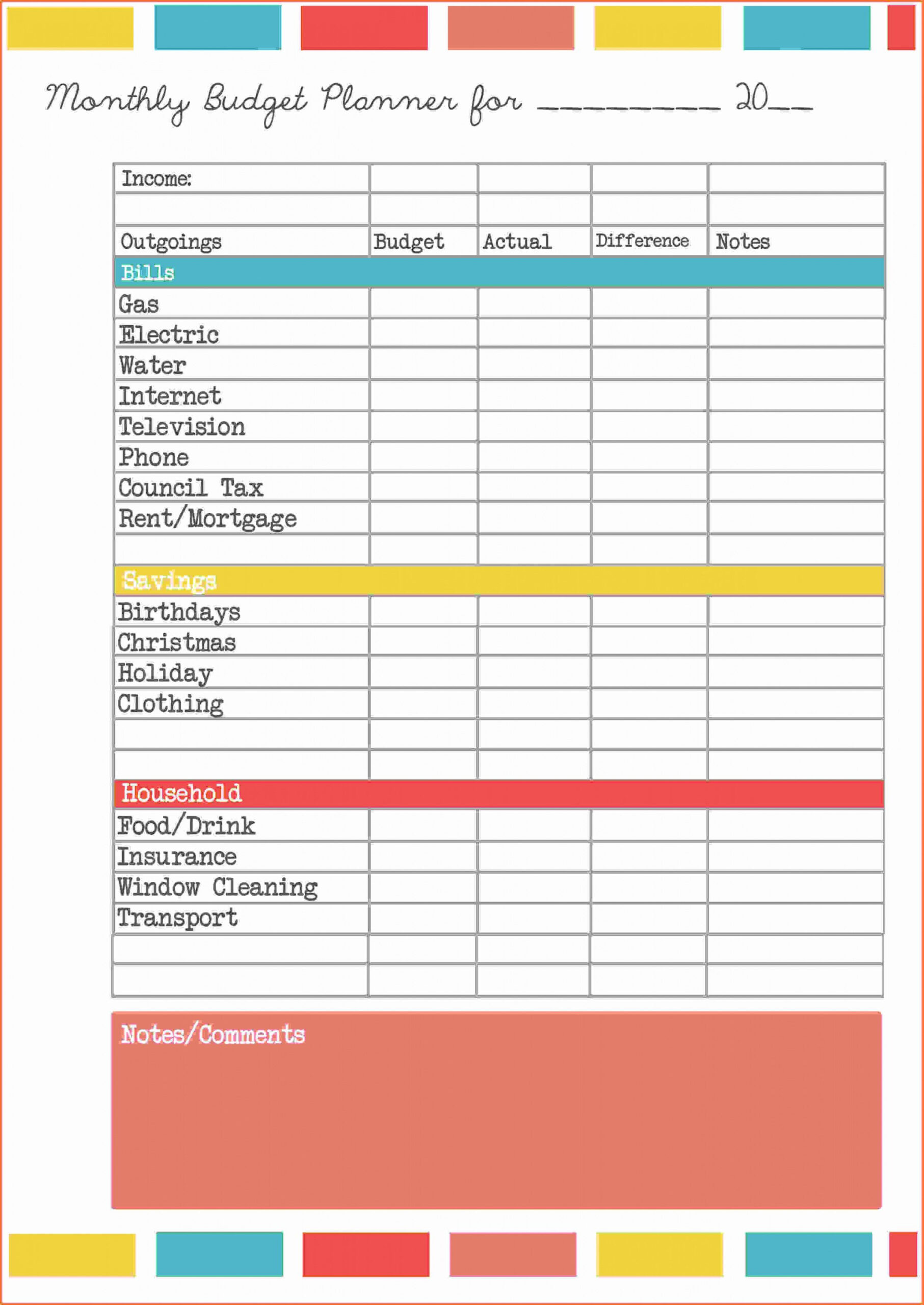 Browse Our Sample Of Personal Household Budget Template For Free In 