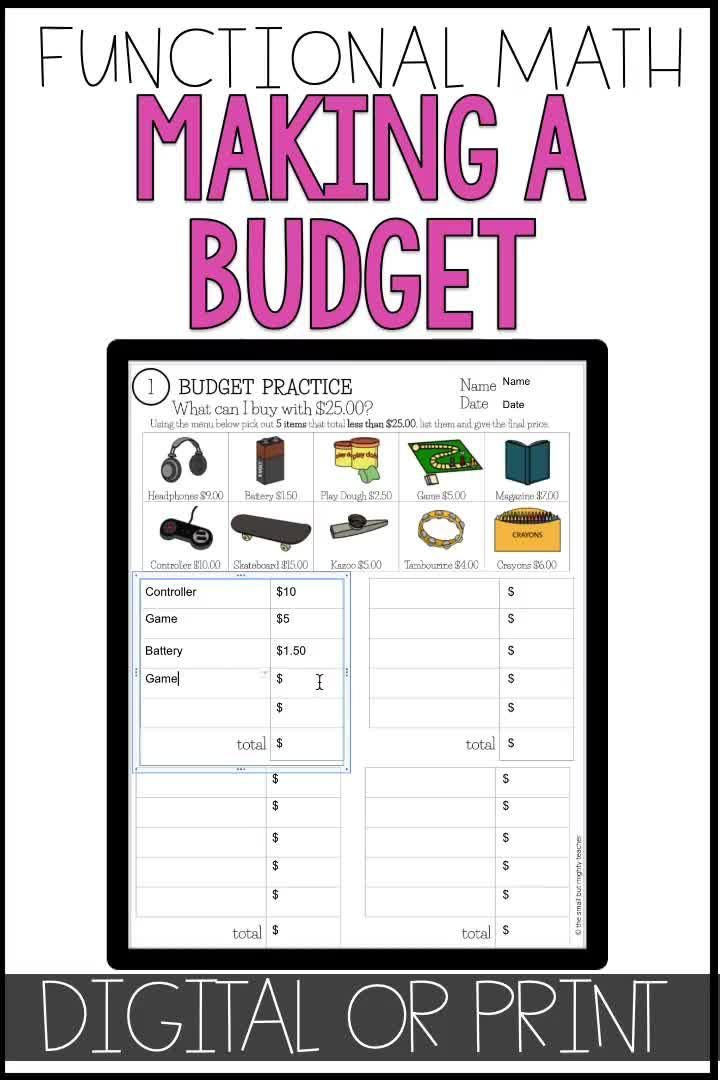Budget Up To 5 Math Worksheets Digital Or PDF Video Math 