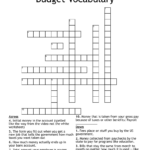 Budget Vocabulary Crossword WordMint