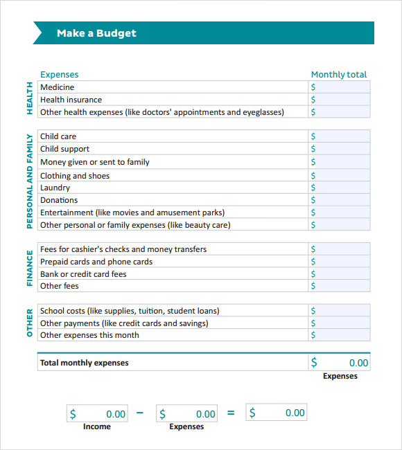 Budget Work Sheet Word Doc Household Budget Worksheet In Word And Pdf 