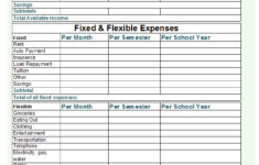 Budget Worksheet For Students Emmamcintyrephotography