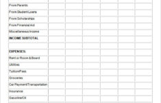Budget Worksheet For Students Emmamcintyrephotography