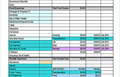 Budget Worksheet Pdf