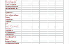 Budget Worksheet Pdf