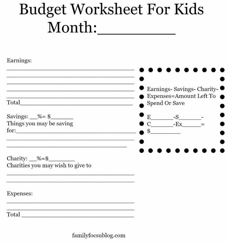 Budgeting For Kids Teaching Your Children To Budget Worksheets For 