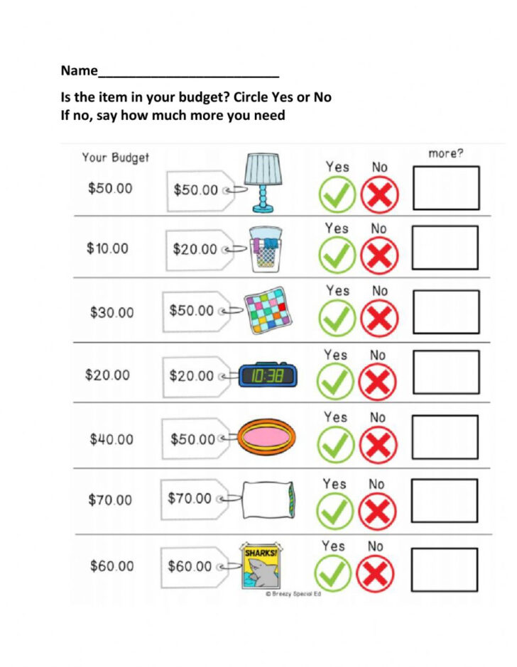 Fun Budgeting Worksheets