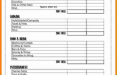 Camp Budget Spreadsheet Db excel