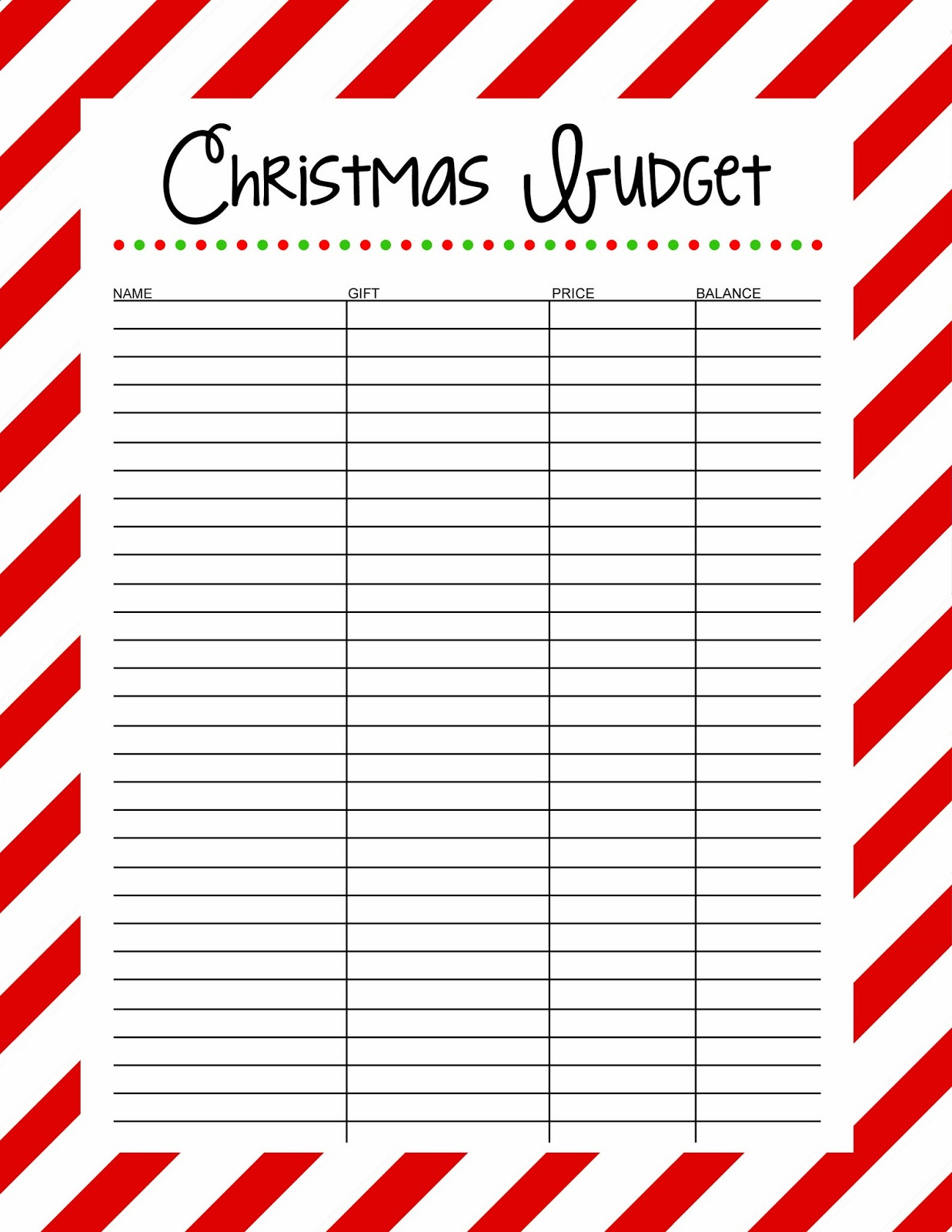 Christmas Budget Free Printable 25 Days To An Organized Christmas 