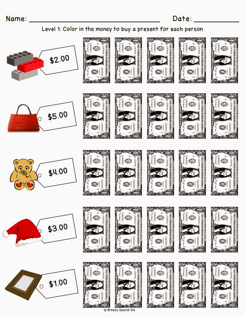 Christmas Holiday Shopping Worksheets For FREE Breezy Special Ed