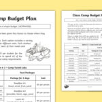 Class Camp Budget Plan Worksheet Worksheet Teacher Made