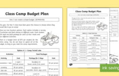 Class Camp Budget Plan Worksheet Worksheet teacher Made
