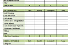 College Budget Template 10 Free Word PDF Excel Documents Download