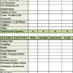 College Student Budget Worksheet Db Excel