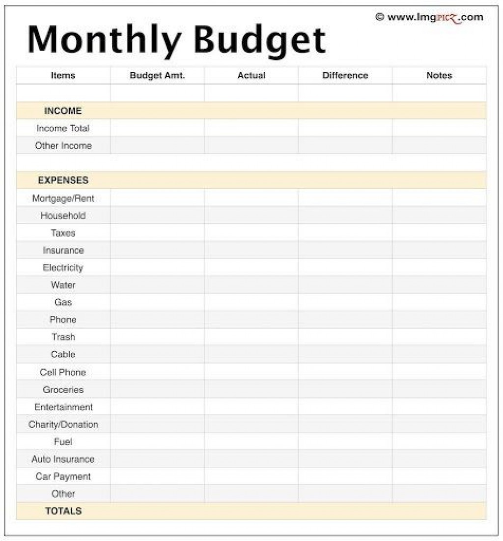 Cute Monthly Budget Template Addictionary