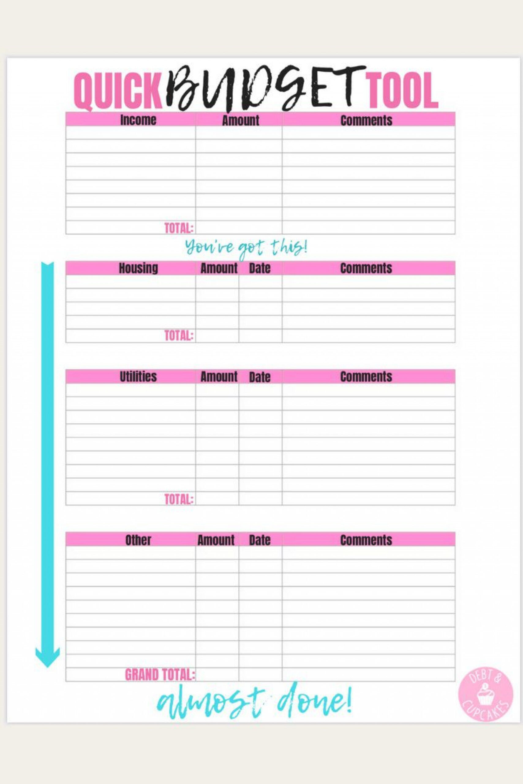 Cute Monthly Budget Template Addictionary