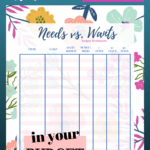Defining Needs Vs Wants In Your Budget FREE Printable Budget
