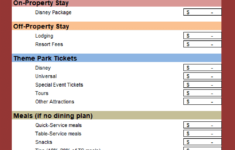 Disney World Budget Planning Worksheet Mickey Chatter