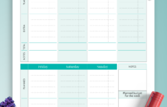 Download Printable Simple Weekly Budget Template PDF