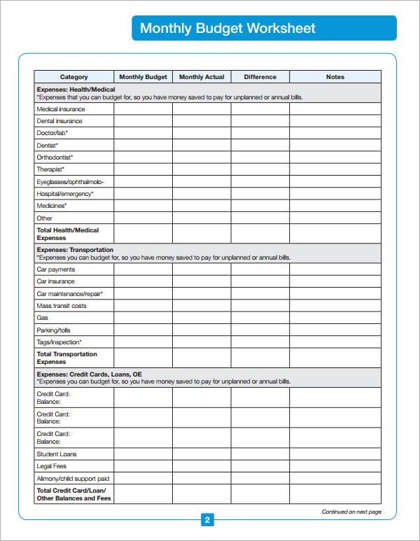 Edward Jones Monthly Budget Worksheet Excel SHOTWERK