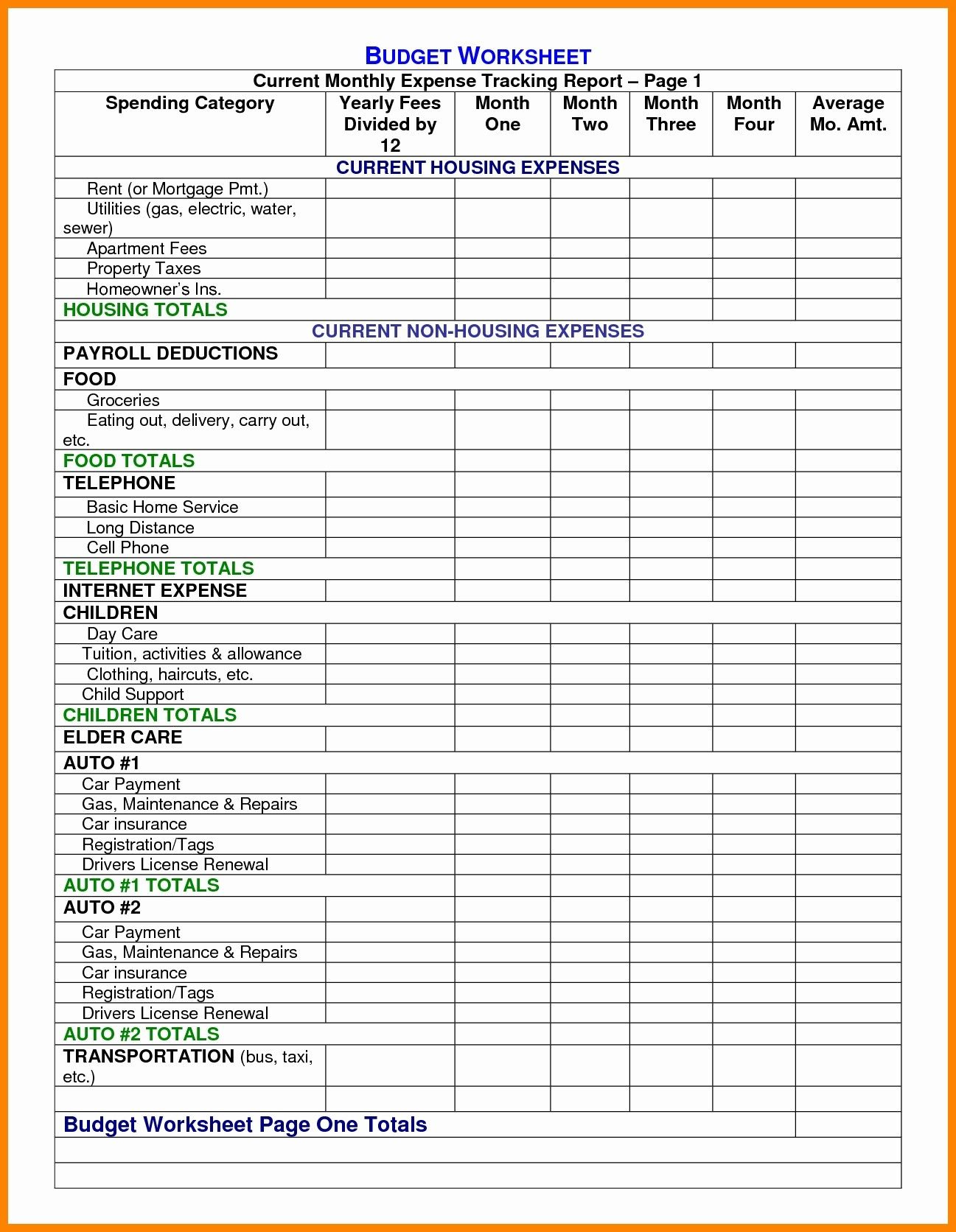 Budget Worksheet For Senior Citizens Budgeting Worksheets