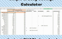 Excel Savings Calculator Excel Savings Spreadsheet Excel Savings