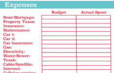 Family Budget Template Ideas Simple Monthly Printable Bud Personal