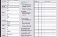 First Time Home Buyer Monthly Budget Worksheet