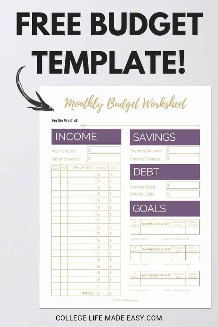 Fix Your Finances ASAP With My Free Simple Monthly Budget Template