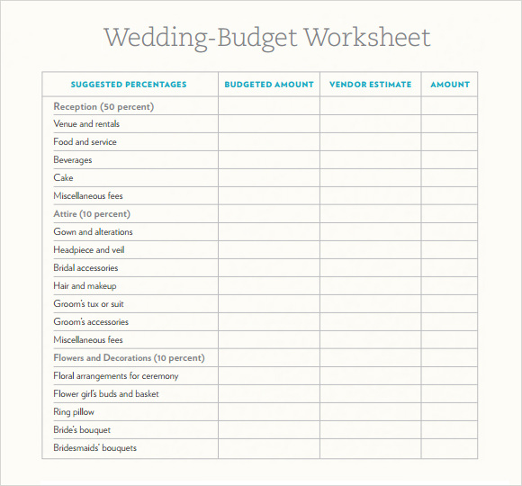 FREE 8 Wedding Budget Samples In Google Docs Google Sheets Excel 
