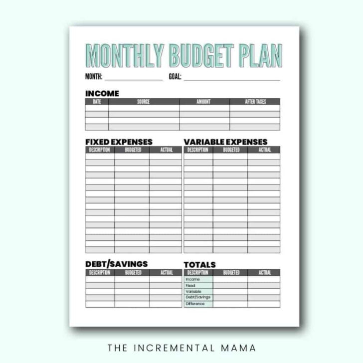 Blank Monthly Budget Worksheet Pdf