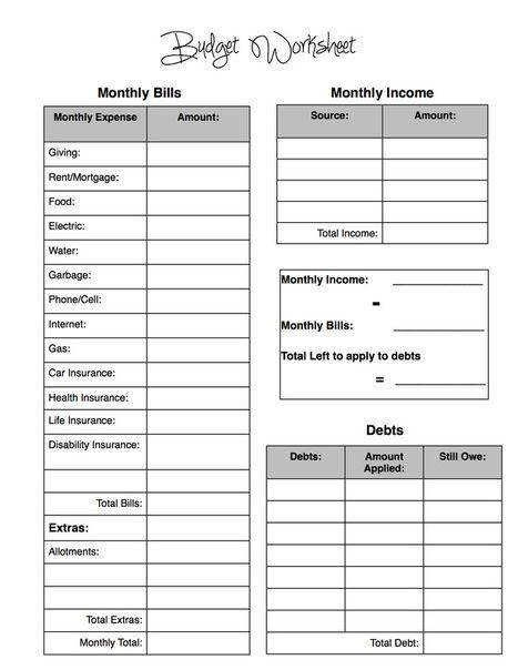 Free Bud Worksheet And Tips For Be Ing Debt Free Budgeting Budgeting 