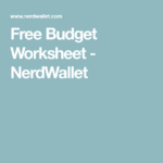 Free Budget Planner Worksheet NerdWallet Budget Planner Free Free