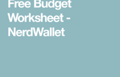 Free Budget Planner Worksheet NerdWallet Budget Planner Free Free