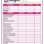Free Budget Worksheets Single Moms Income Budgeting Worksheets