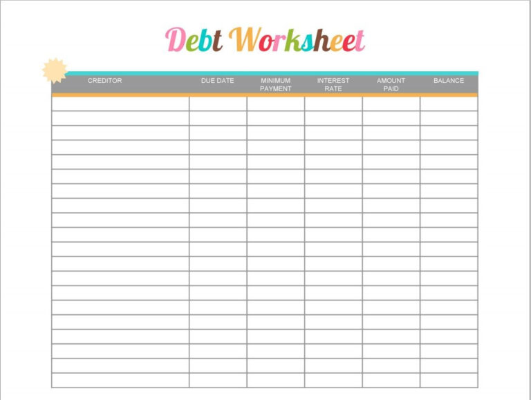 FREE Monthly Bills Expense Printables Debt Snowball Worksheet ...