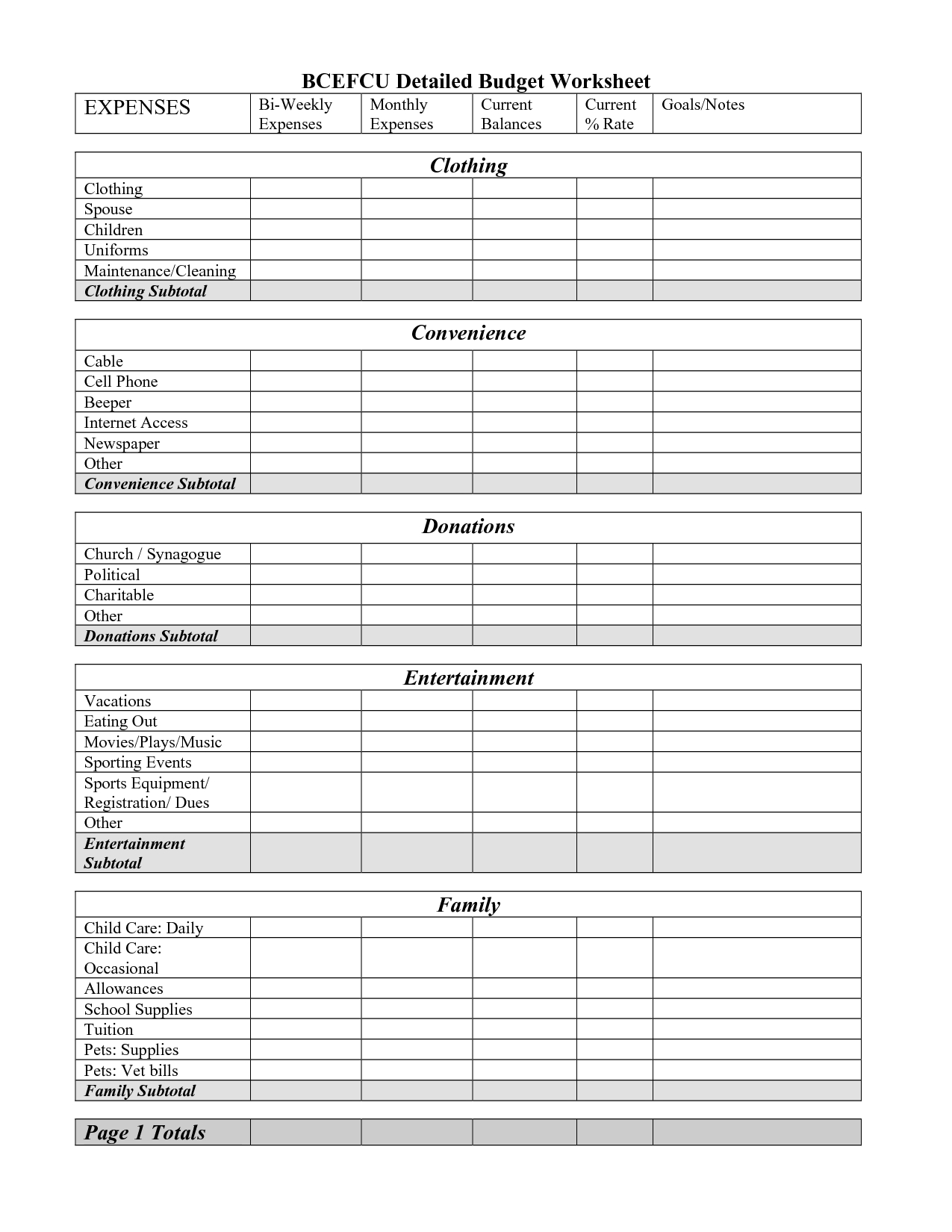 Free Online Printable Budget Worksheet Free Printable