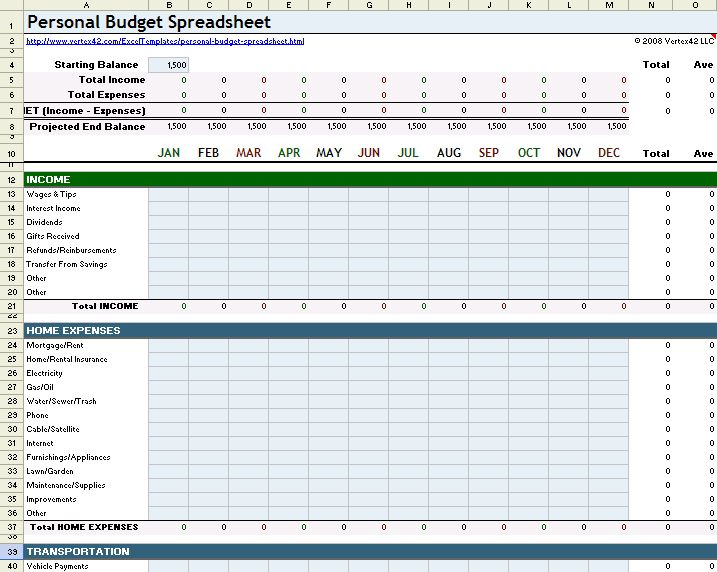 Free Personal Budget Spreadsheet Budget Spreadsheet Budget 