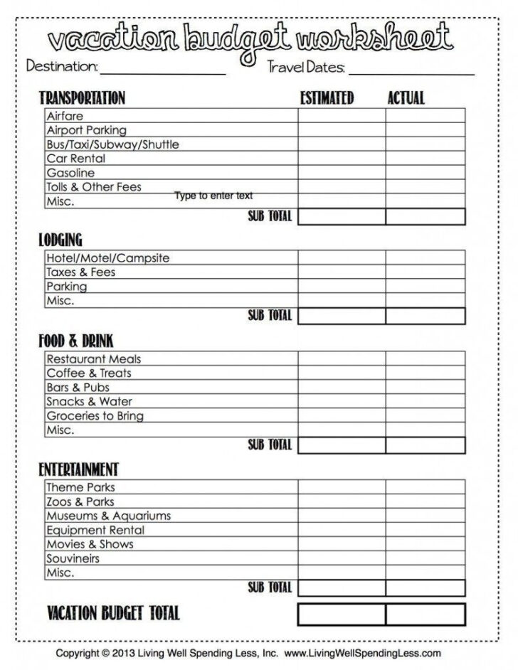 FREE Printable Budget Worksheets 2023